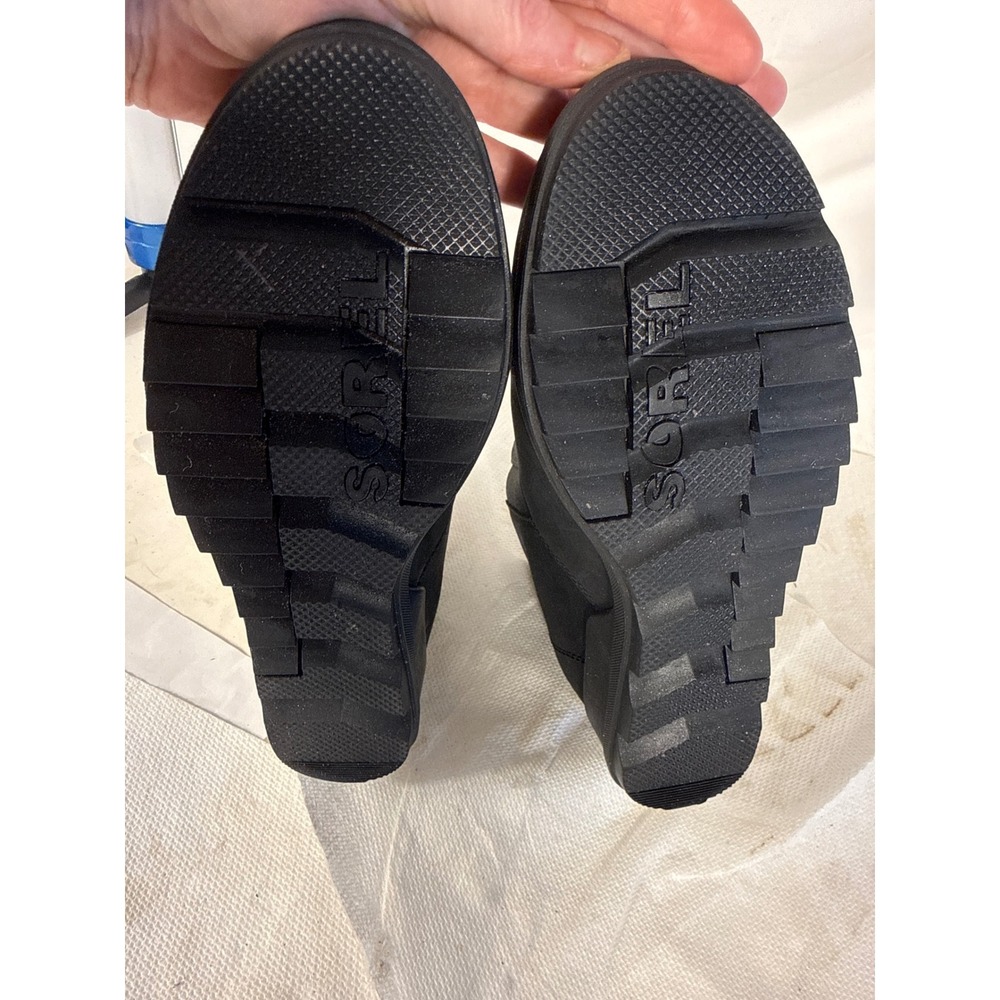 Sorel Joan of Arctic Wedge II Chelsea Boots Black Leather Waterproof Ankle Sz 9 - Picture 6 of 14